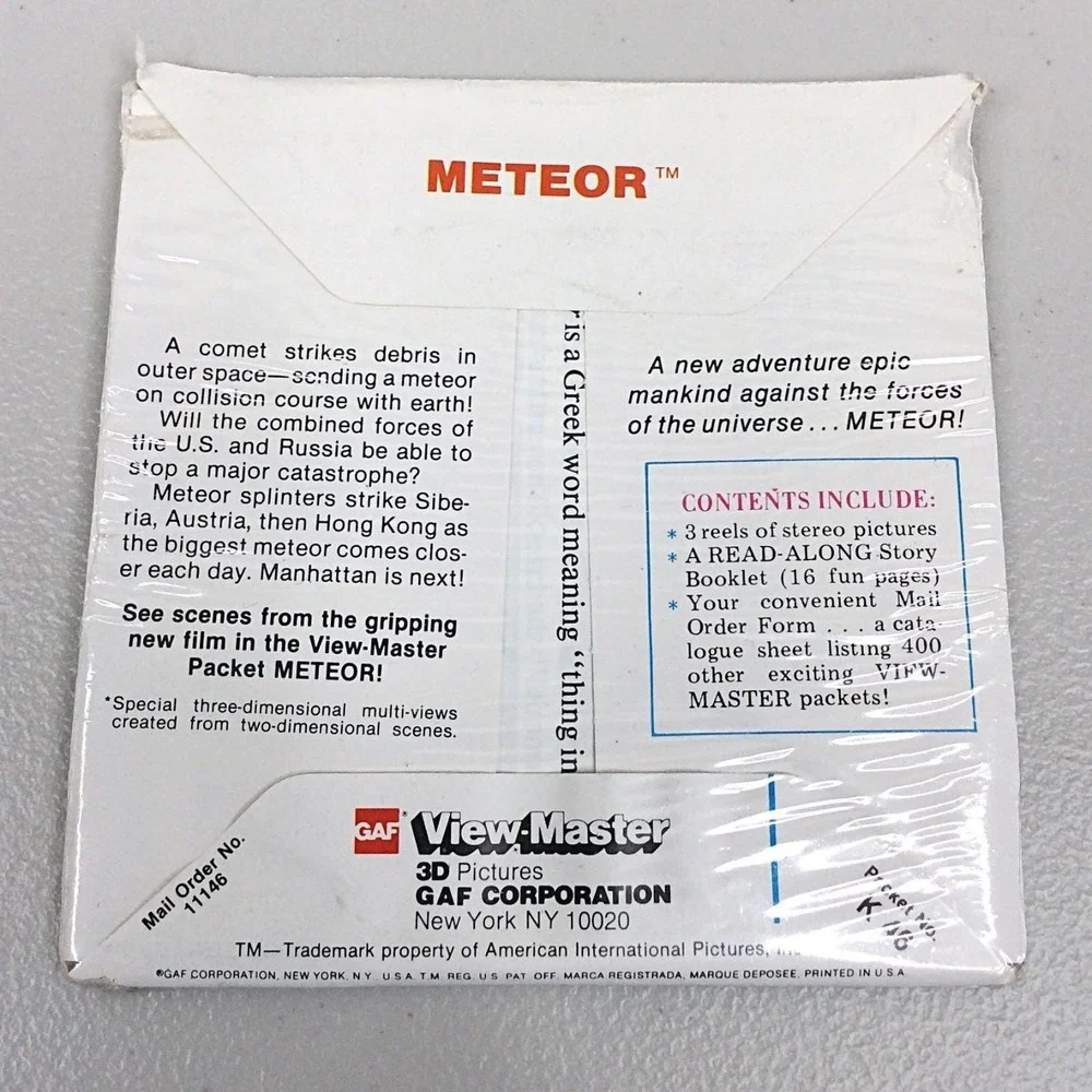 Vintage 1979 GAF View Master 3‎ Reel Set Meteor K46